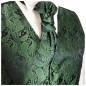 Preview: Hochzeitswesten Set 5tlg grün + Modern fit Hemd creme V14HL82