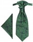 Preview: Blau grünes Plastron mit Einstecktuch paisley | Hochzeitskrawatte | Hochzeit Krawatte