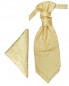Preview: Gold creme Plastron mit Einstecktuch floral | Hochzeitskrawatte | Hochzeit Ascot Krawatte