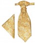 Preview: Gold Plastron mit Einstecktuch paisley | Hochzeitskrawatte | Hochzeit Ascot Krawatte
