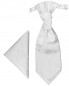 Preview: Weißes Plastron mit Einstecktuch paisley | Hochzeitskrawatte | Ascot Hochzeit Krawatte