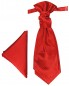 Preview: Rotes Plastron mit Einstecktuch uni | Hochzeitskrawatte | Ascot Hochzeit Krawatte
