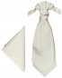 Preview: Ivory elfenbein Plastron mit Einstecktuch gestreift | Hochzeitskrawatte | Ascot Hochzeit Krawatte