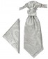 Preview: Silber Plastron mit Einstecktuch paisley | Hochzeitskrawatte | Ascot Hochzeit Krawatte