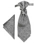 Preview: Silber graues Plastron mit Einstecktuch paisley | Hochzeitskrawatte | Ascot Hochzeit Krawatte