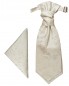 Preview: Ivory elfenbein Plastron mit Einstecktuch floral | Hochzeitskrawatte | Ascot Hochzeit Krawatte