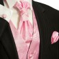 Preview: Hochzeitswesten Set mit Plastron pink