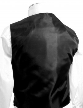 Kinder Anzug festlich schwarz + graues paisley Westen Set mit Krawatte 5tlg