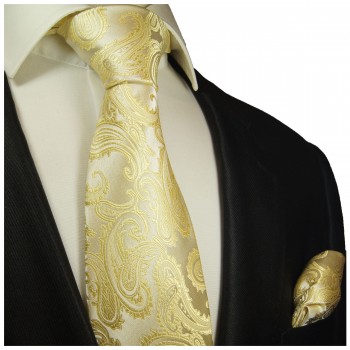 Extra lange Krawatte 165cm - gelb paisley