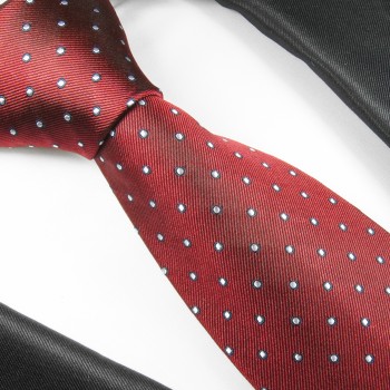 Rot gepunktet Krawatte 100% Seidenkrawatte ( XL 165cm ) 2070