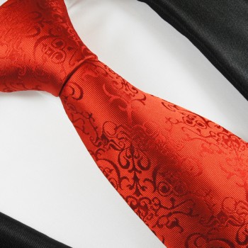 Rote Krawatte 100% Seidenkrawatte ( XL 165cm ) 2098