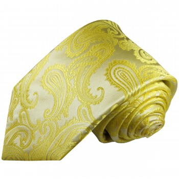 Extra lange Krawatte 165cm - Krawatte gelb paisley