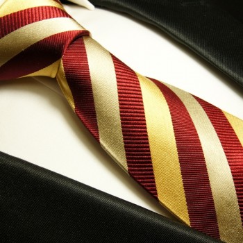 Extra lange Krawatte 165cm - Krawatte Überlänge - weinrot gestreift