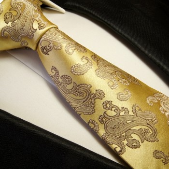 Krawatte gold 100% Seide paisley brokat 354