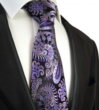 schwarz lila Paisley Krawatte