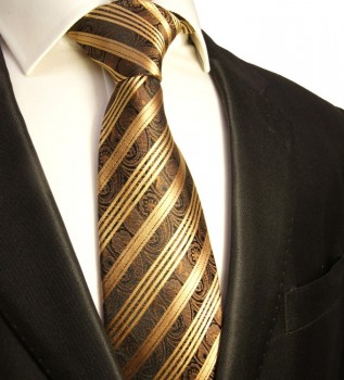 Krawatte gold braun paisley gestreift