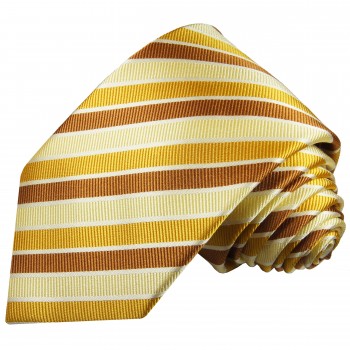 Extra lange Krawatte 165cm - Krawatte Überlänge - braun gold gestreift