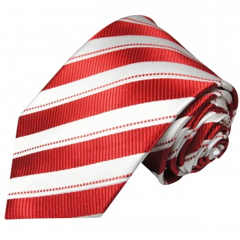 Extra lange Krawatte 165cm - Krawatte rot weiß gestreift