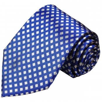 Extra lange Krawatte 165cm - Krawatte Überlänge - blau gepunktet