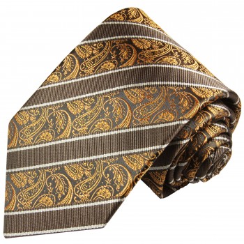 Extra lange Krawatte 165cm - Krawatte braun gestreift