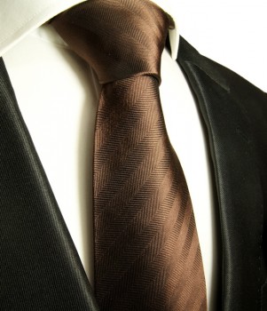 Extra lange Krawatte 165cm - Krawatte Überlänge - braun uni