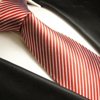 Rote extra lange XL Krawatte 100% Seidenkrawatte by Paul Malone 447