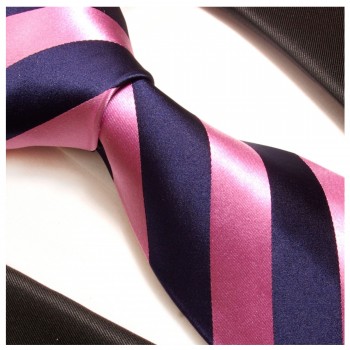 Pink blau Krawatte 100% Seidenkrawatte ( extra lang 165cm ) 453