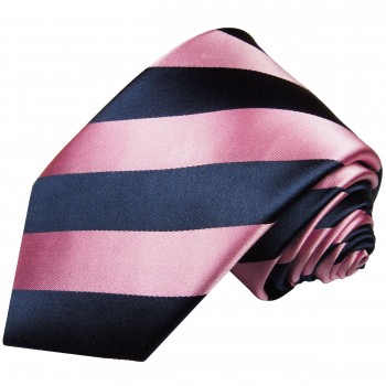 Extra lange Krawatte 165cm - Krawatte Überlänge - blau pink gestreift