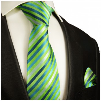 Extra lange Krawatte 165cm - Krawatte grün gestreift