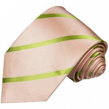 Krawatte lachs grün gestreift Seide