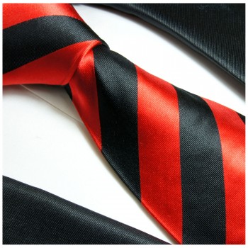Extra lange Krawatte 165cm - Krawatte Überlänge - rot gestreift