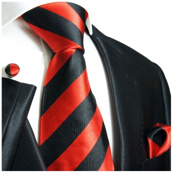 Extra lange Krawatte 165cm - Krawatte Überlänge - rot gestreift