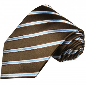 Extra lange Krawatte 165cm - Krawatte braun blau gestreift