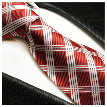 Rote Krawatte 100% Seidenkrawatte ( extra lang 165cm ) 725