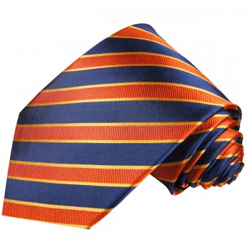 Krawatte blau orange gestreift 728