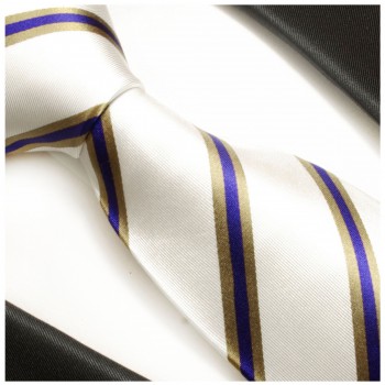 Blaue Krawatte 100% Seidenkrawatte ( extra lang 165cm ) 782