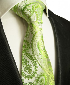 Extra lange Krawatte 165cm - Krawatte Überlänge - grün paisley