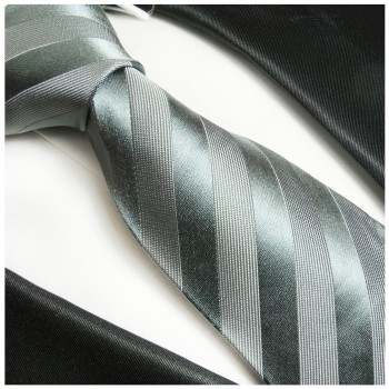Silber graue Krawatte 100% Seidenkrawatte ( extra lang 165cm ) 811