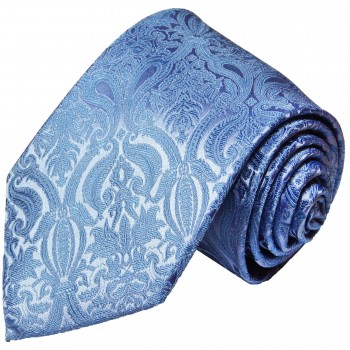 Extra lange Krawatte 165cm - Krawatte blau paisley