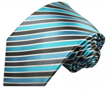 Krawatte türkis blau gestreift Seide 831