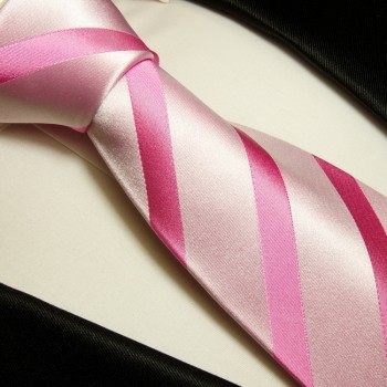 Pinke Krawatte 100% Seidenkrawatte ( extra lang 165cm ) 92
