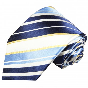 Krawatte blau weiss gestreift Seide 924