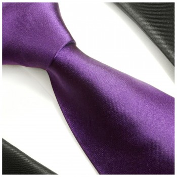 Krawatte lila violett 100% Seide uni satin 941