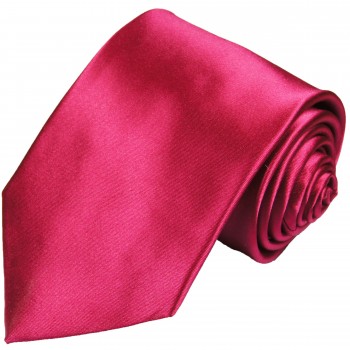 Krawatte pink beere uni satin Seide