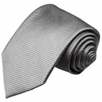 Extra lange Krawatte 165cm - Krawatte silber grau uni