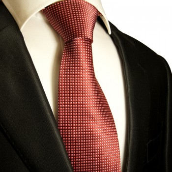 Extra lange Krawatte 165cm - Krawatte Überlänge - rot gepunktet