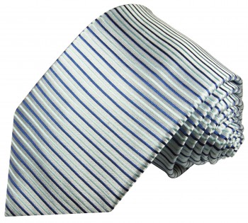 Krawatte silber blau streifen 429