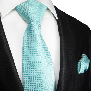 Krawatte türkis mit Einstecktuch 2057