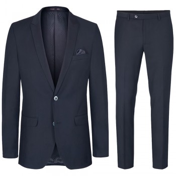 Blauer Anzug für Herren - Slim Fit Anzug - AMF-Naht