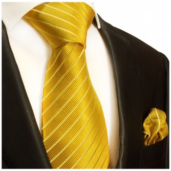 Krawatte gold mit Einstecktuch